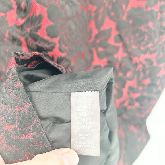 Calvin Klein Womens Floral Jacquard Career Work Holiday Sheath Dress Size 14 Red - Picture 6 of 10